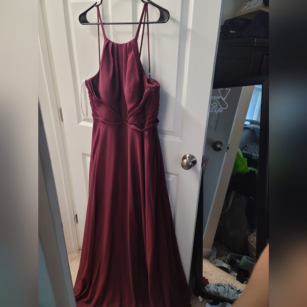 Azazie Melinda bridesmaid dress Cabernet size 12